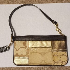 Coach Gold Metallic Wristlet